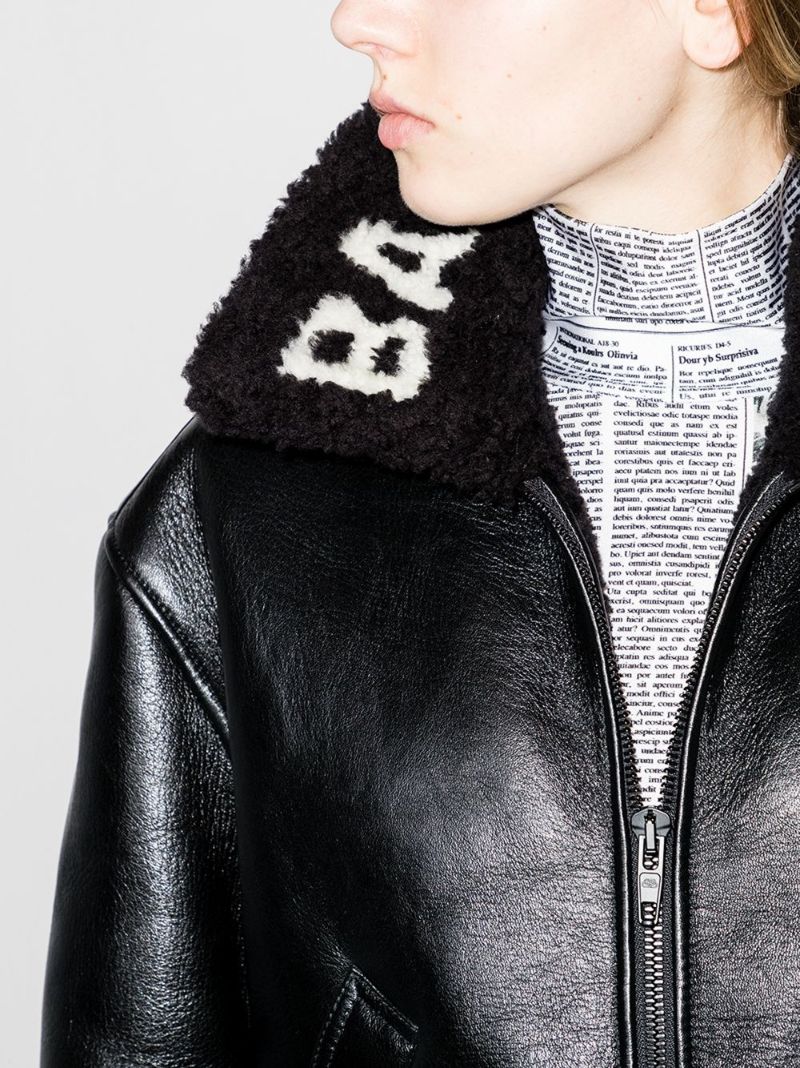 Shearling Logo Collar Jacket