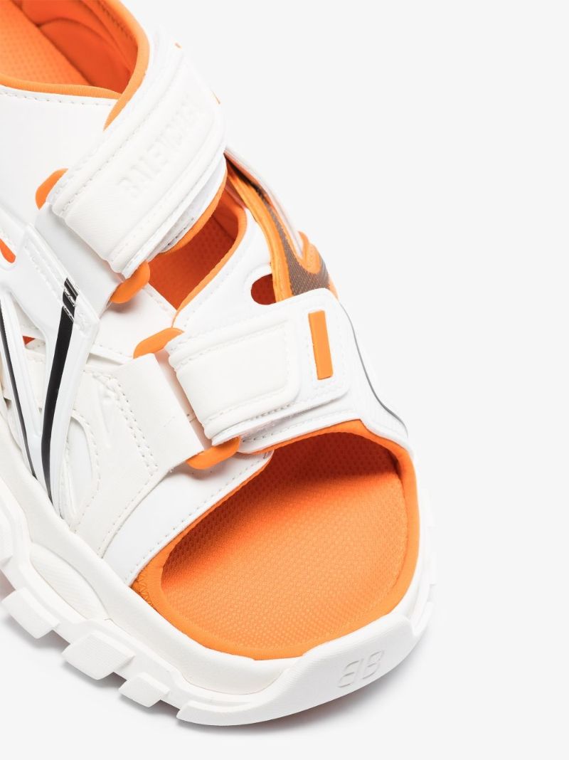 White and Orange Track Rubber Sandals