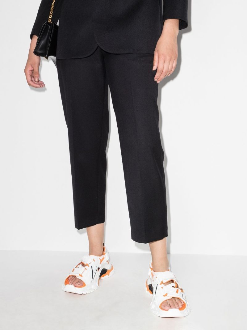 White and Orange Track Rubber Sandals
