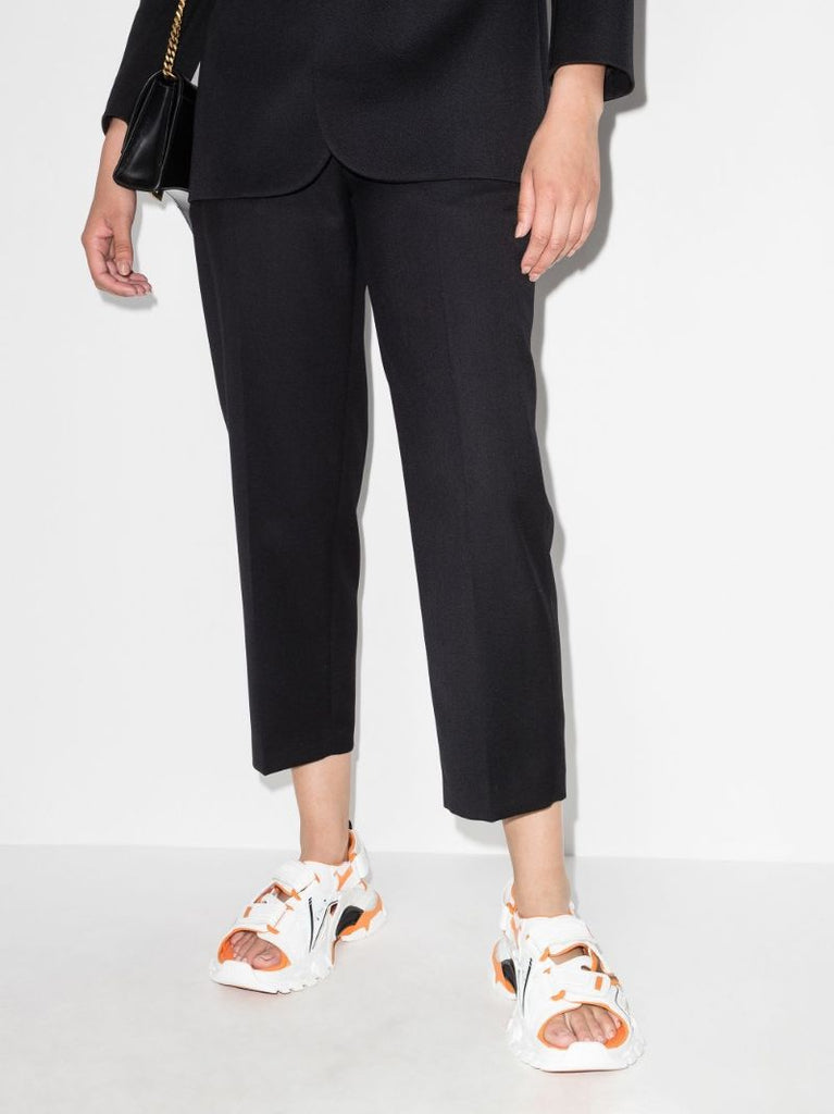 White and Orange Track Rubber Sandals