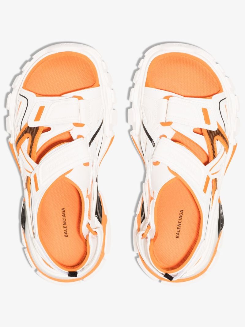 White and Orange Track Rubber Sandals