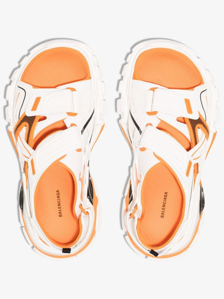 White and Orange Track Rubber Sandals