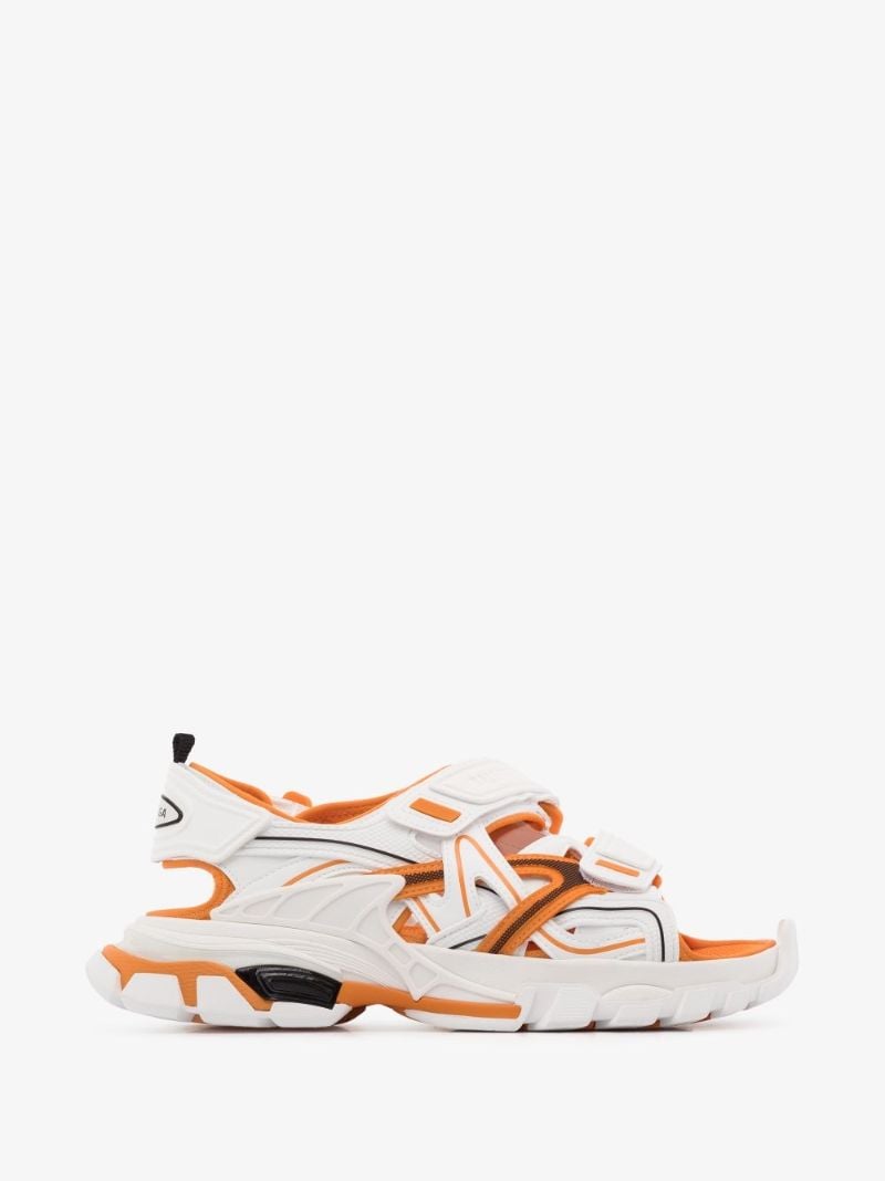 White and Orange Track Rubber Sandals