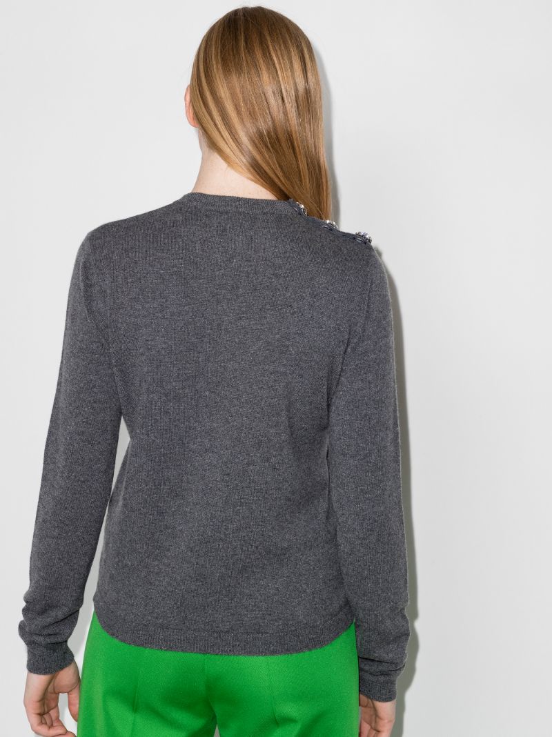 Crystal Buttoned Cashmere Sweater