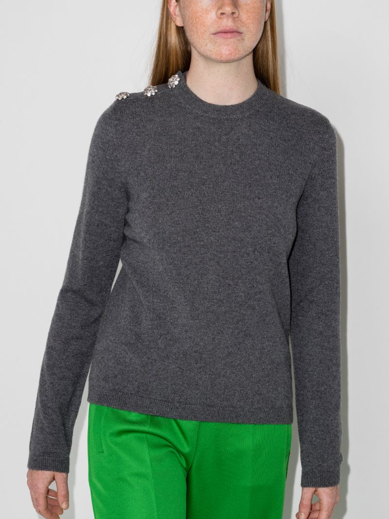 Crystal Buttoned Cashmere Sweater