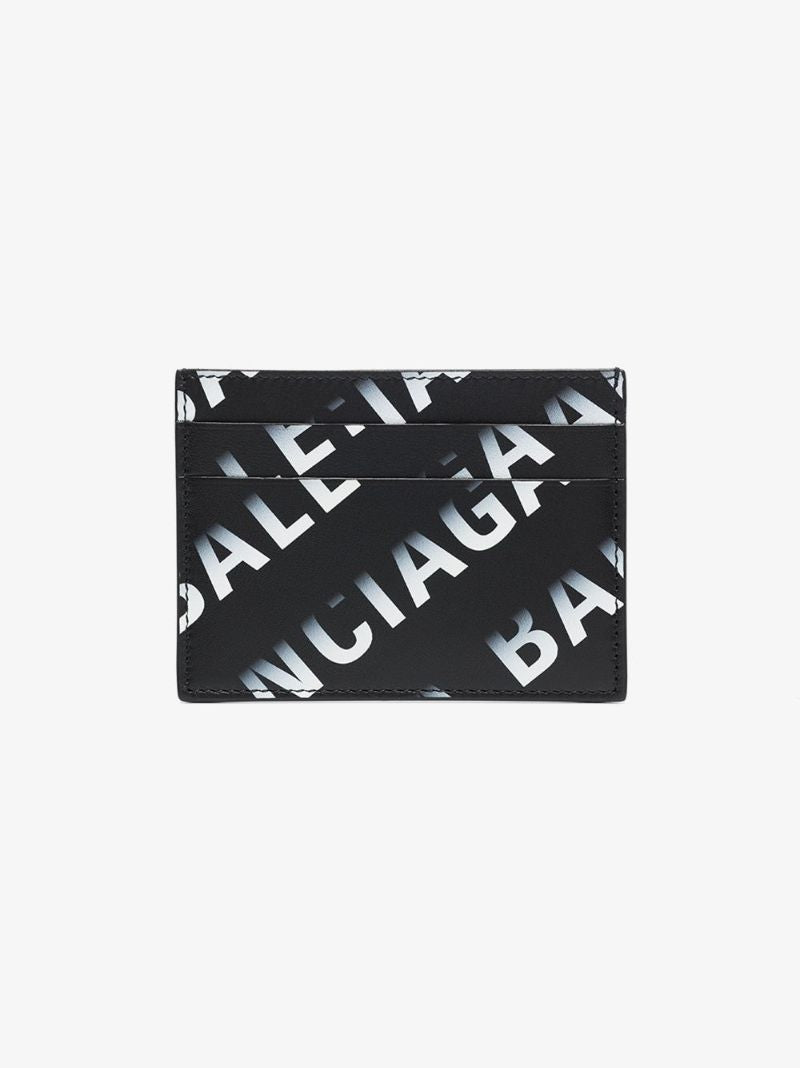 Faded-effect Logo Print Cardholder