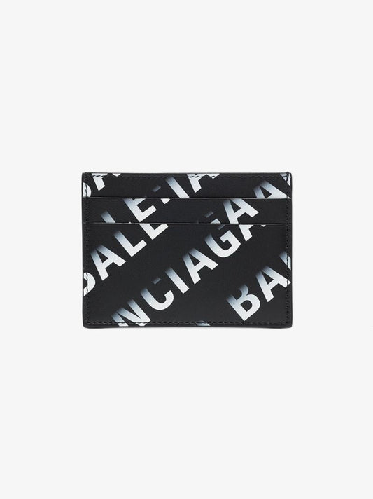 Faded-effect Logo Print Cardholder