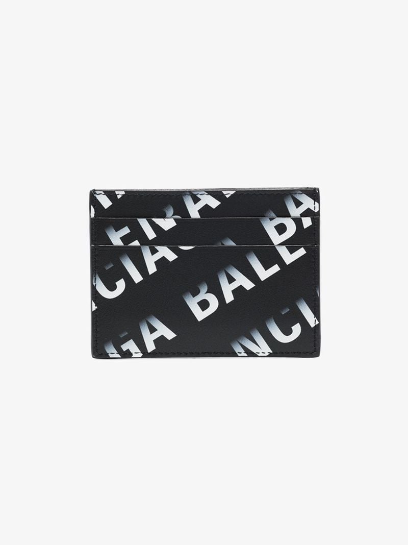 Faded-effect Logo Print Cardholder
