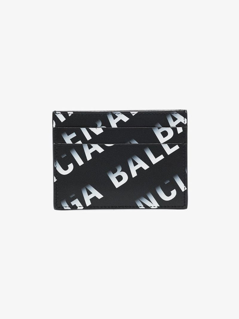Faded-effect Logo Print Cardholder