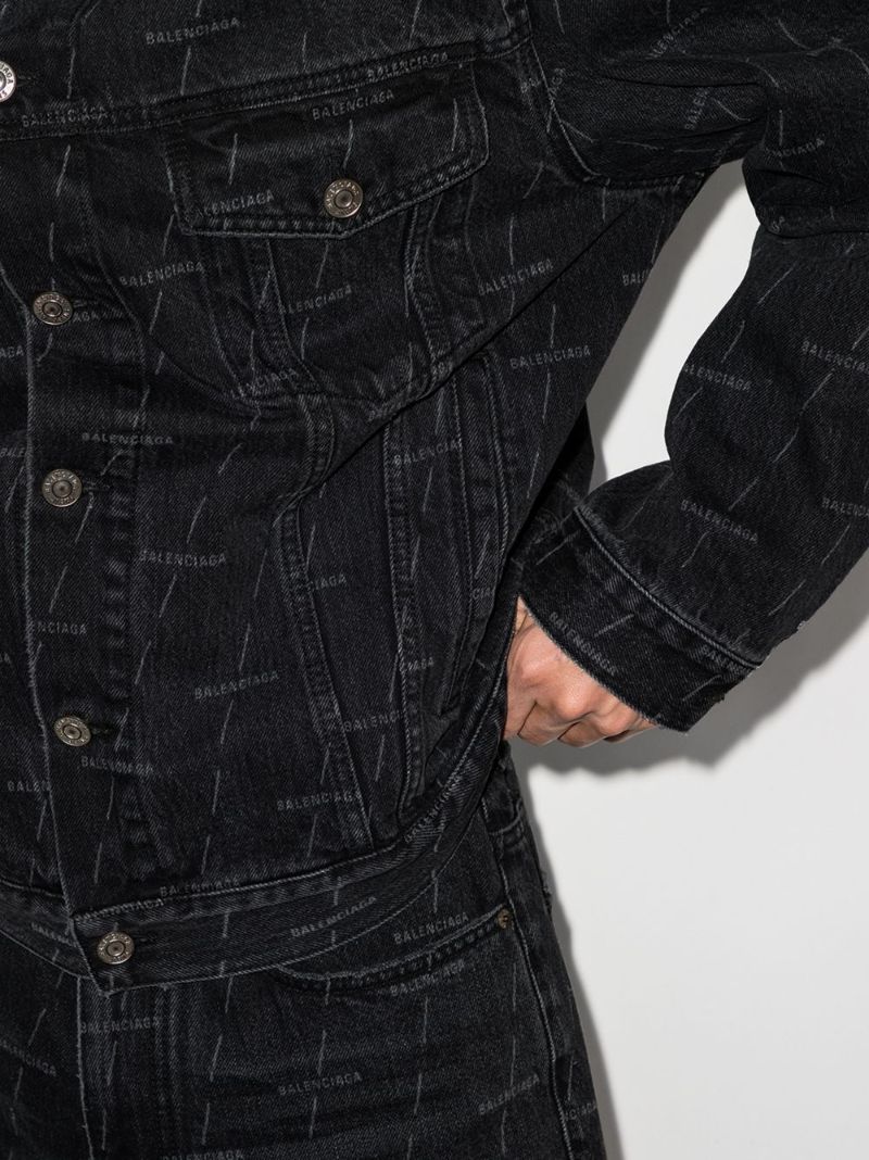 Logo-print Button-up Denim Jacket