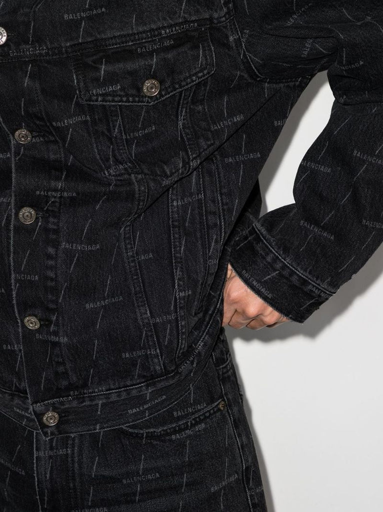Logo-print Button-up Denim Jacket