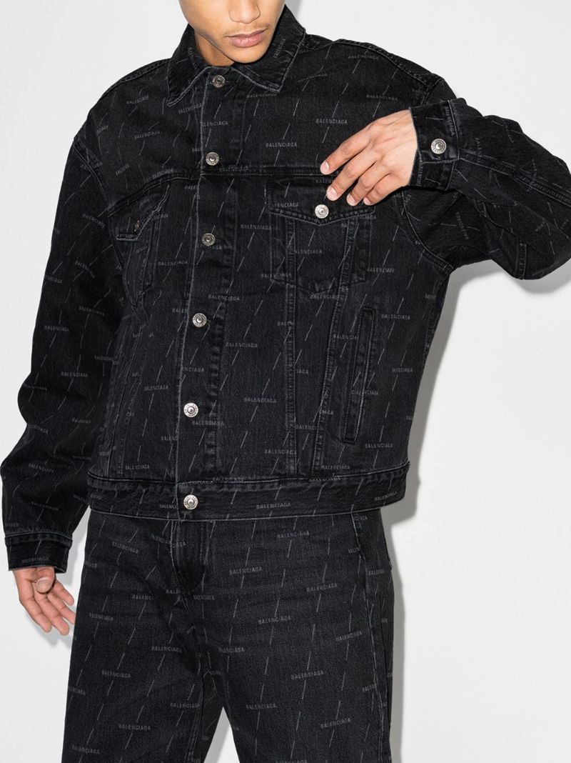 Logo-print Button-up Denim Jacket