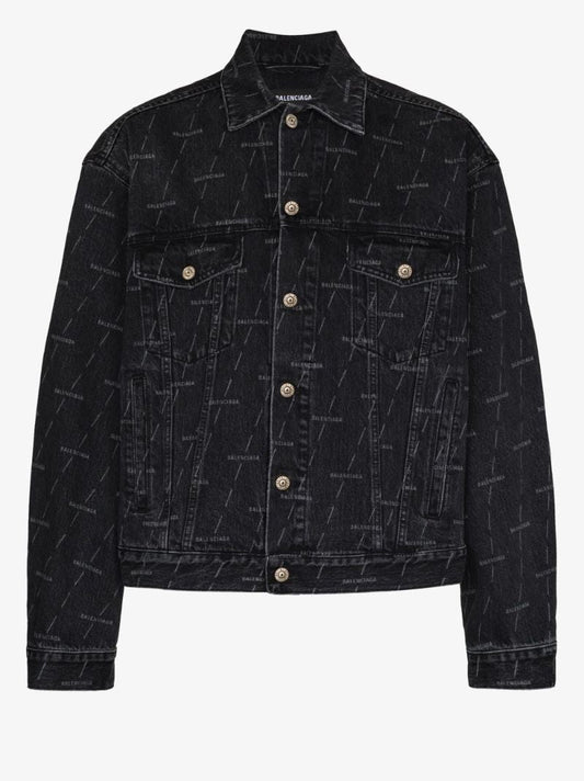 Logo-print Button-up Denim Jacket