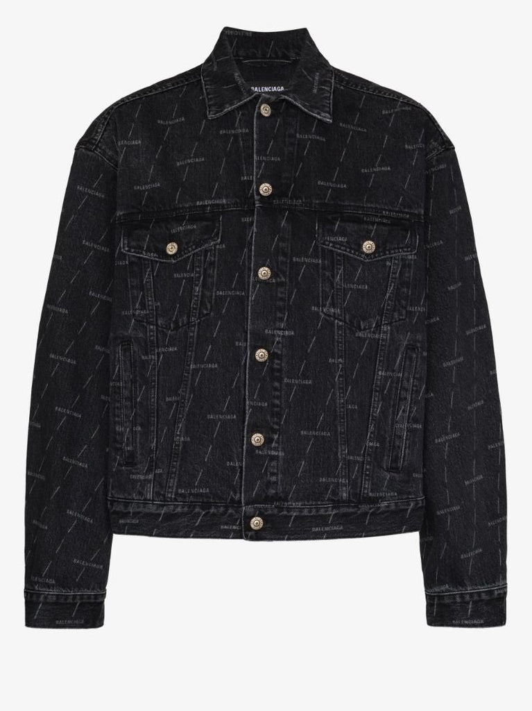 Logo-print Button-up Denim Jacket