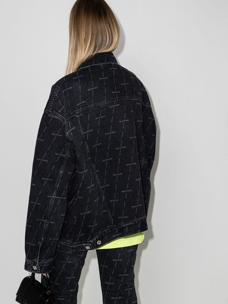 Logo-print Oversized Denim Jacket