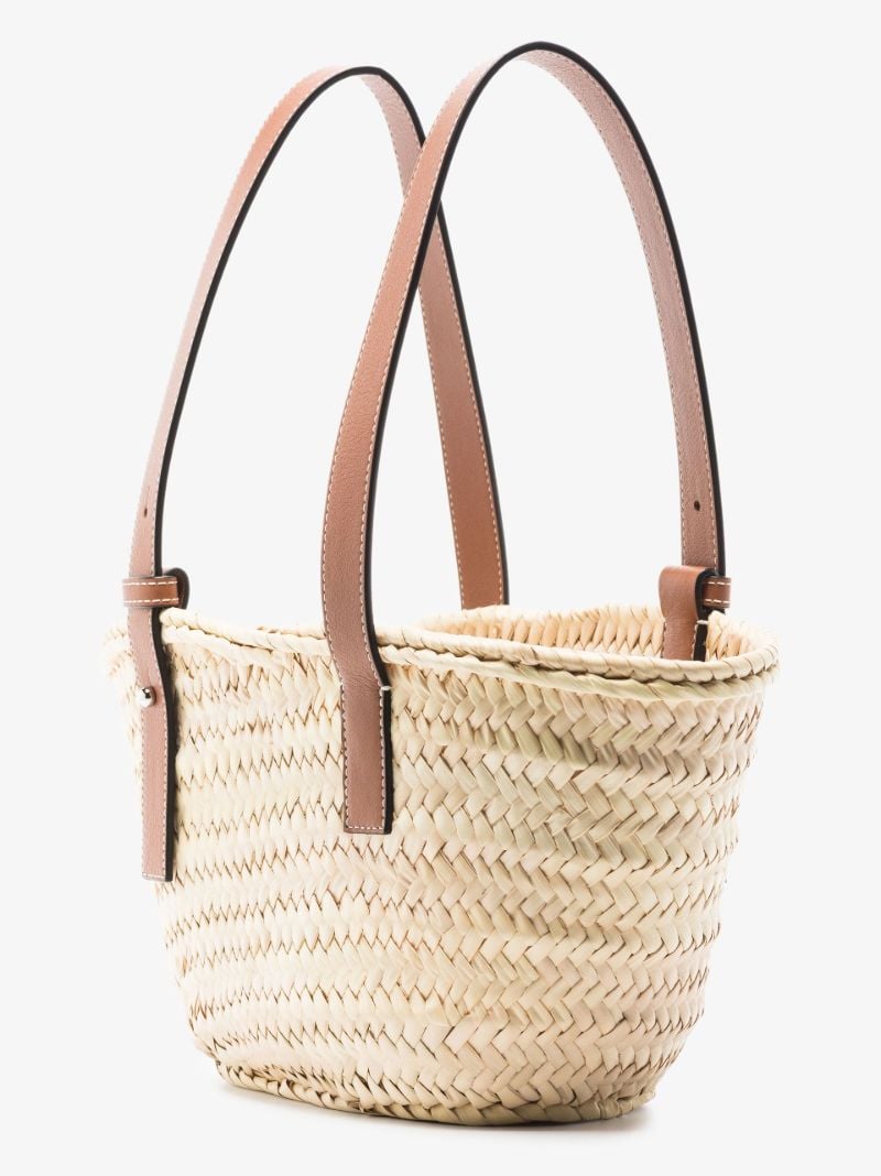 Yellow Small Raffia Basket Tote Bag