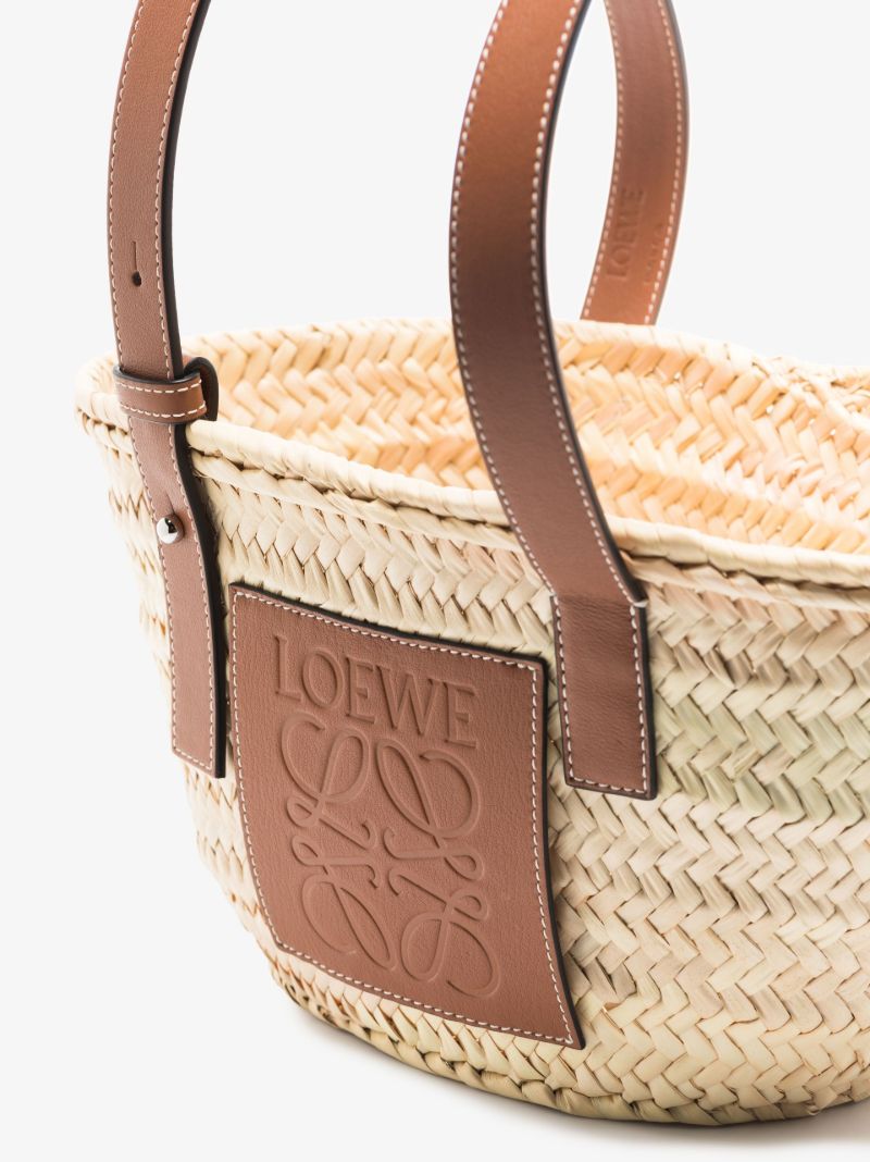 Yellow Small Raffia Basket Tote Bag
