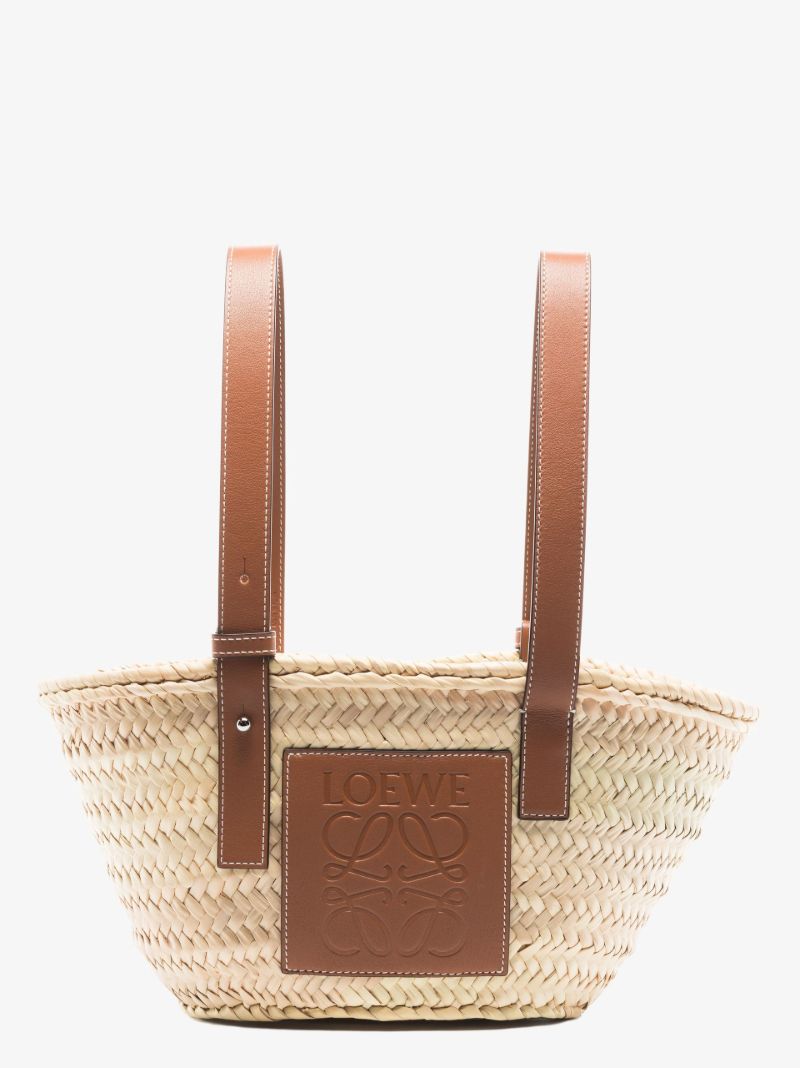 Yellow Small Raffia Basket Tote Bag