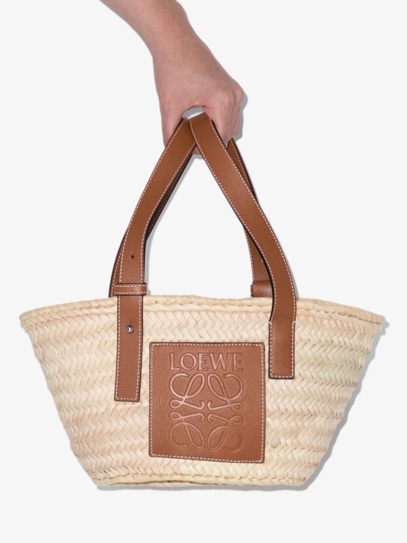 Yellow Small Raffia Basket Tote Bag
