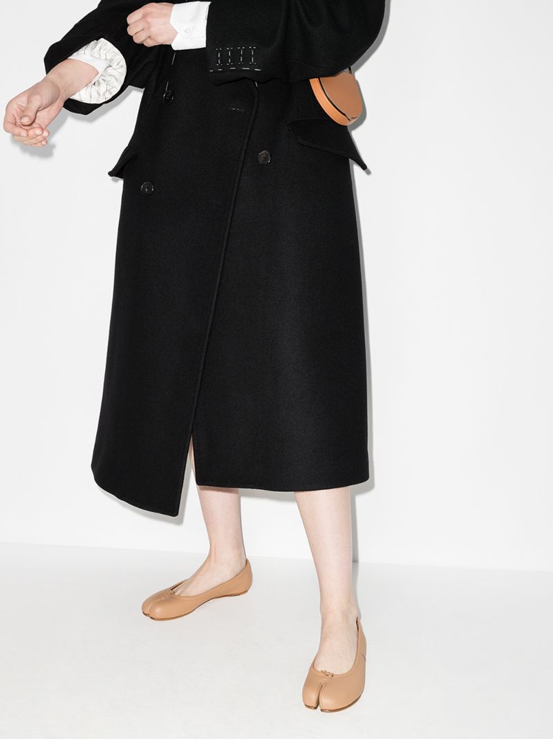Brown Tabi Leather Ballet Pumps