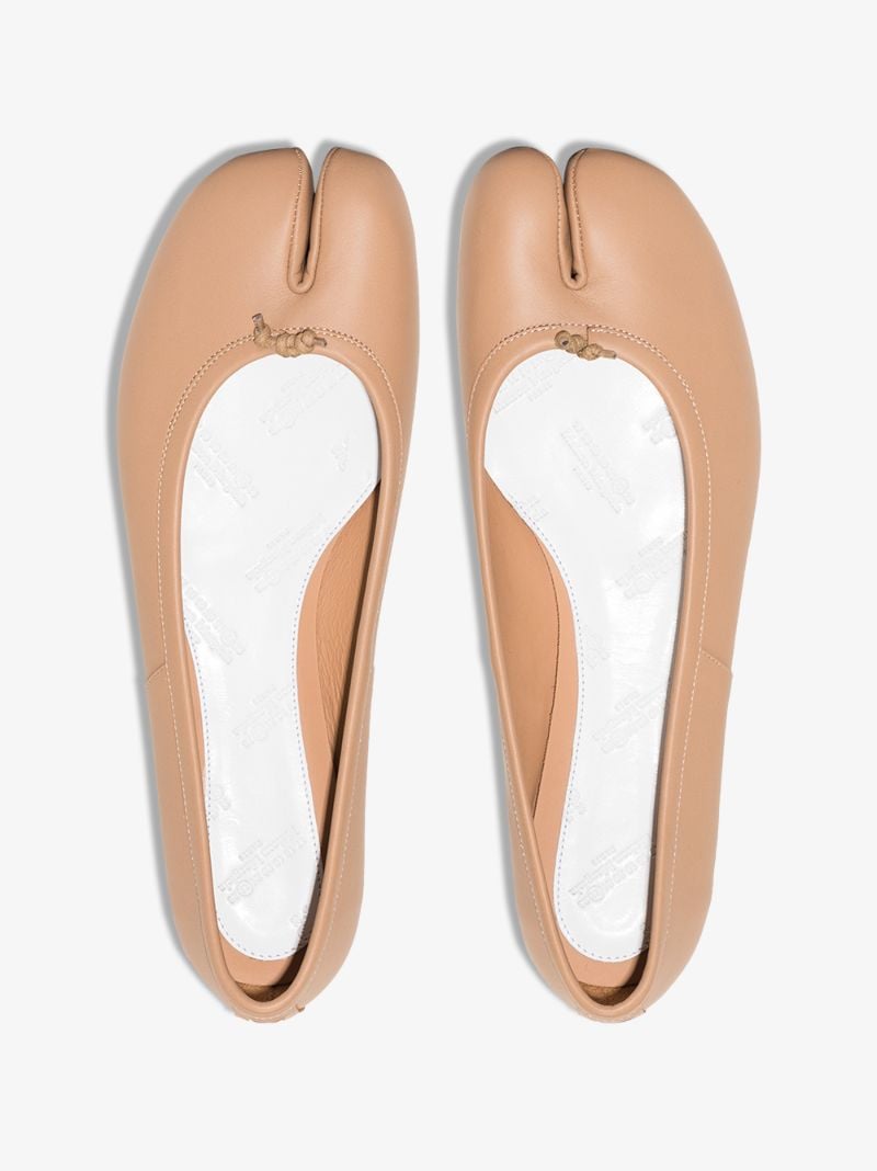 Brown Tabi Leather Ballet Pumps