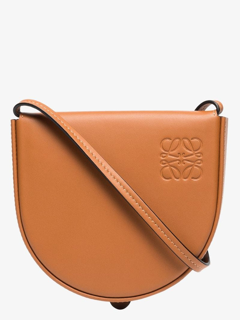 Brown Heel Small Leather Cross Body Bag