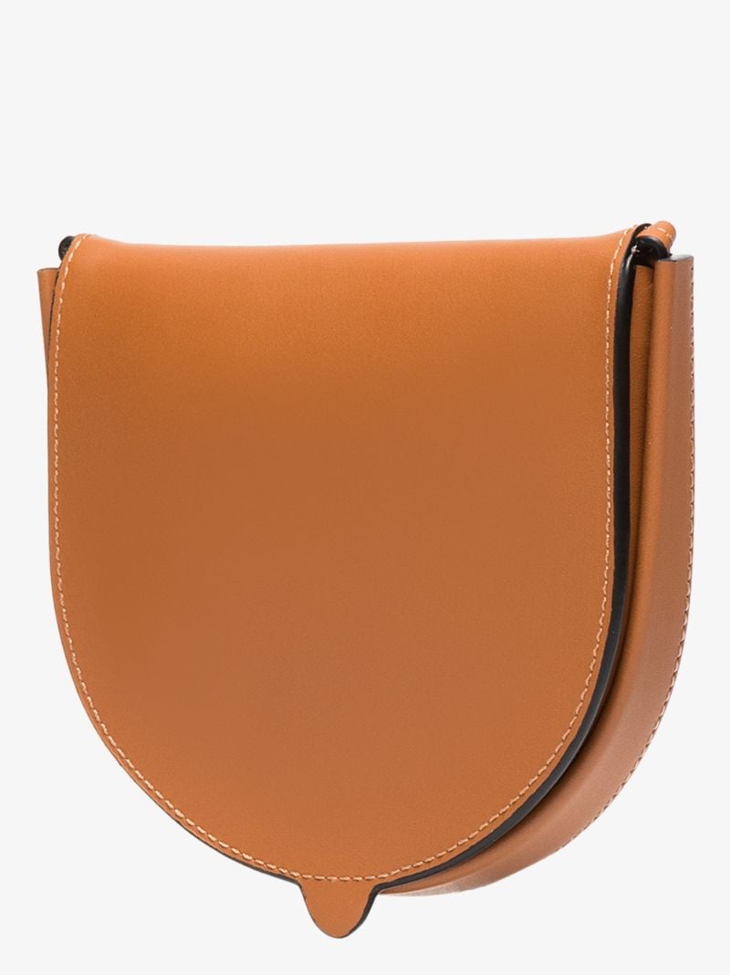 Brown Heel Small Leather Cross Body Bag
