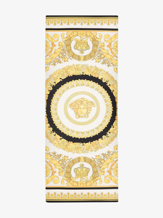 White Baroque Print Yoga Mat