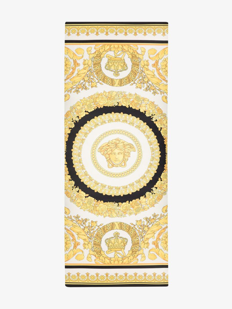 White Baroque Print Yoga Mat