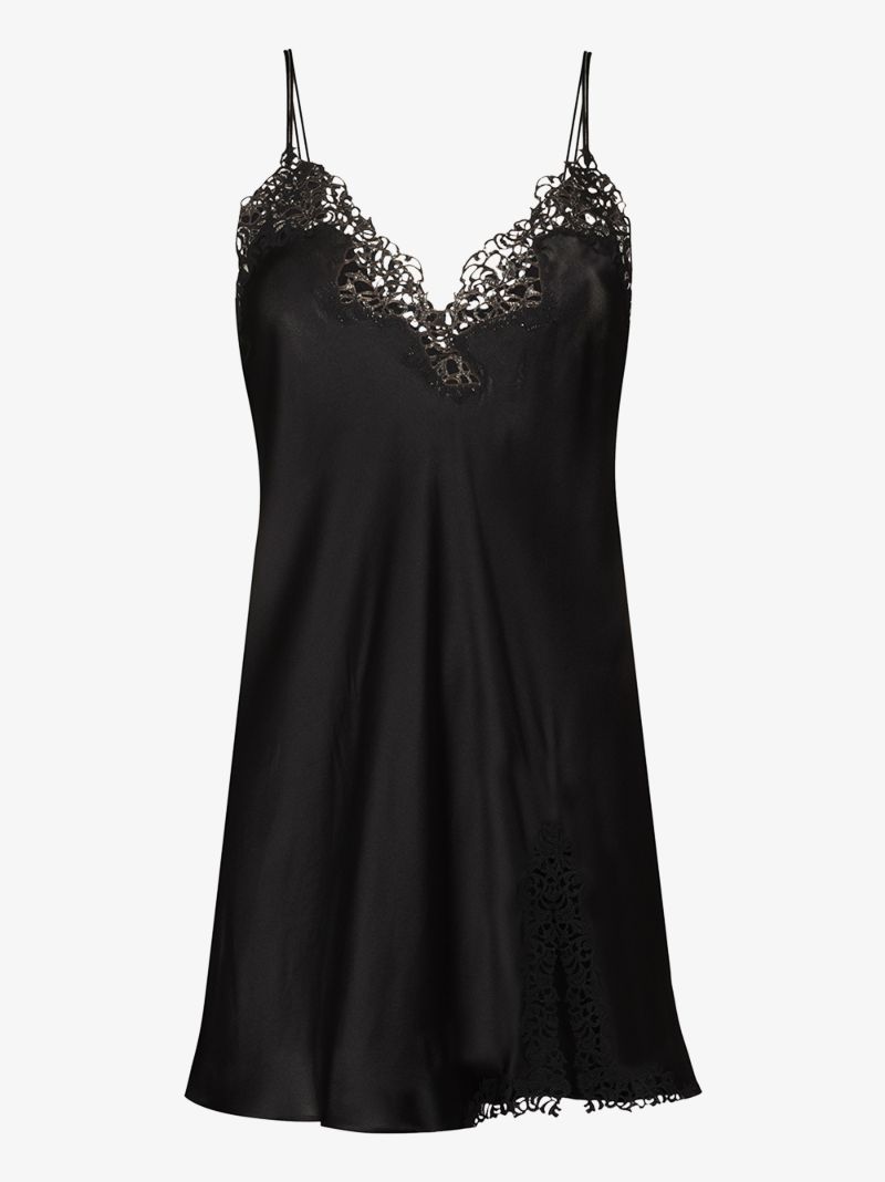 Petite MacramÃ_x0083_Â© Silk Slip Dress