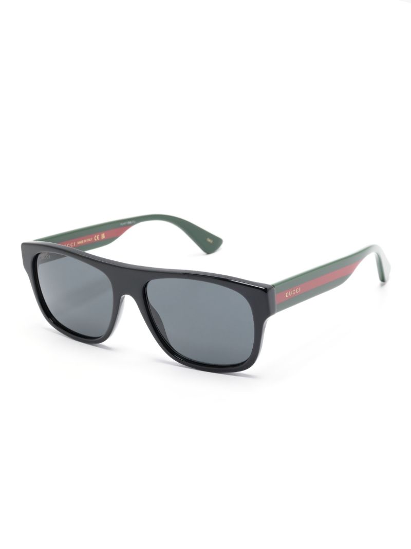 Black Rectangle Frame Tinted Sunglasses