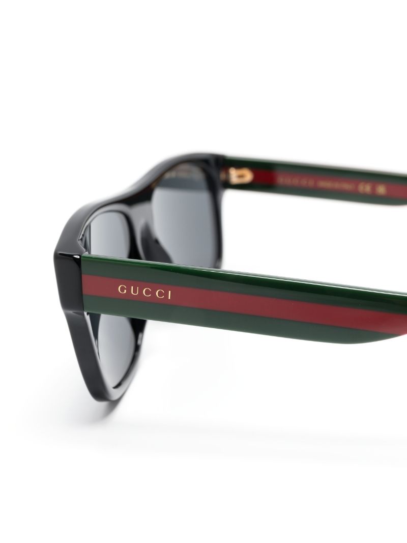 Black Rectangle Frame Tinted Sunglasses