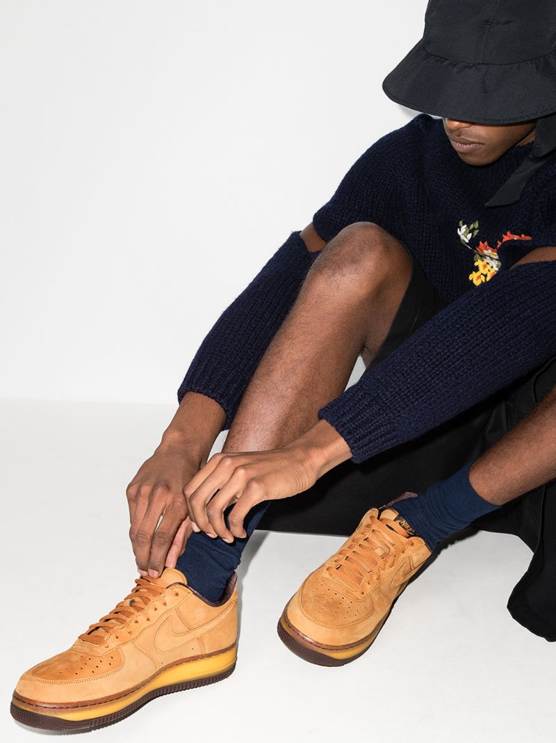 Brown Air Force 1 Low Top Retro Sneakers