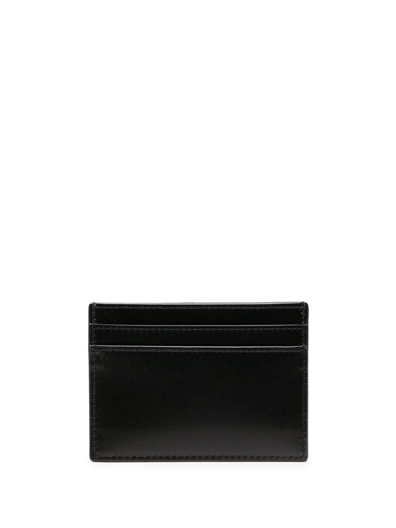 Black Logo Plaque Leather Card Holder