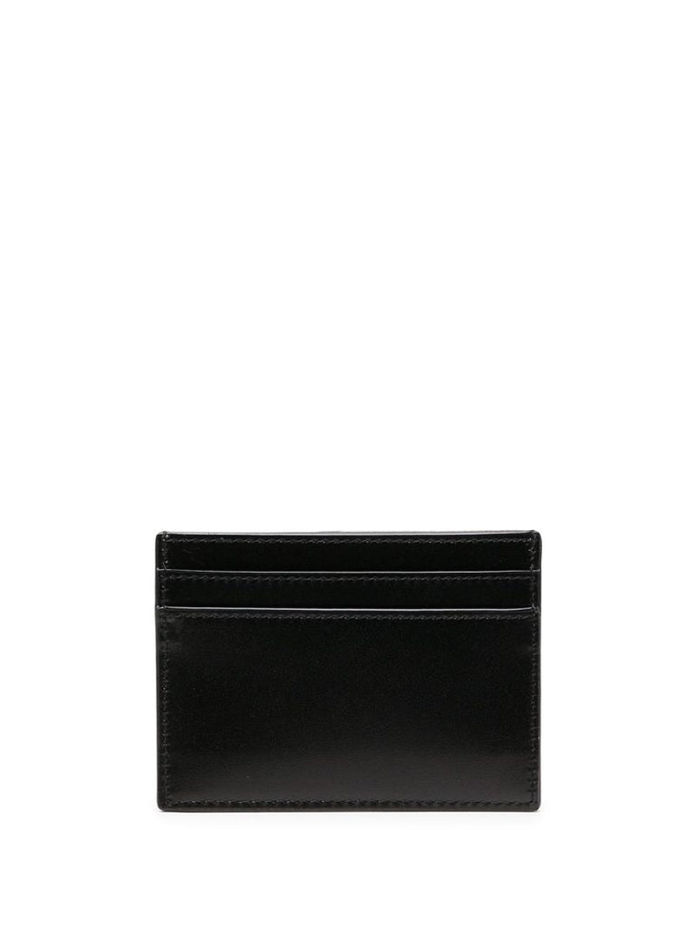Black Logo Plaque Leather Card Holder