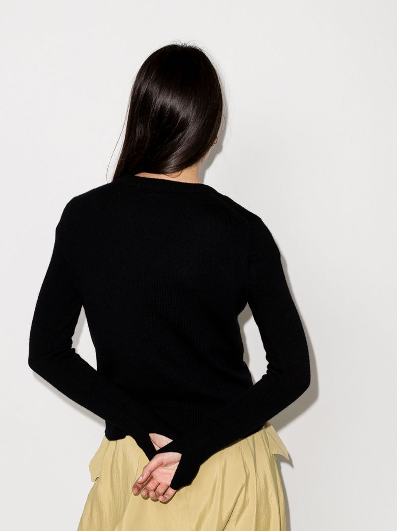 Ribbed Crew Neck Cashmere Sweater