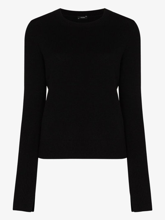 Ribbed Crew Neck Cashmere Sweater