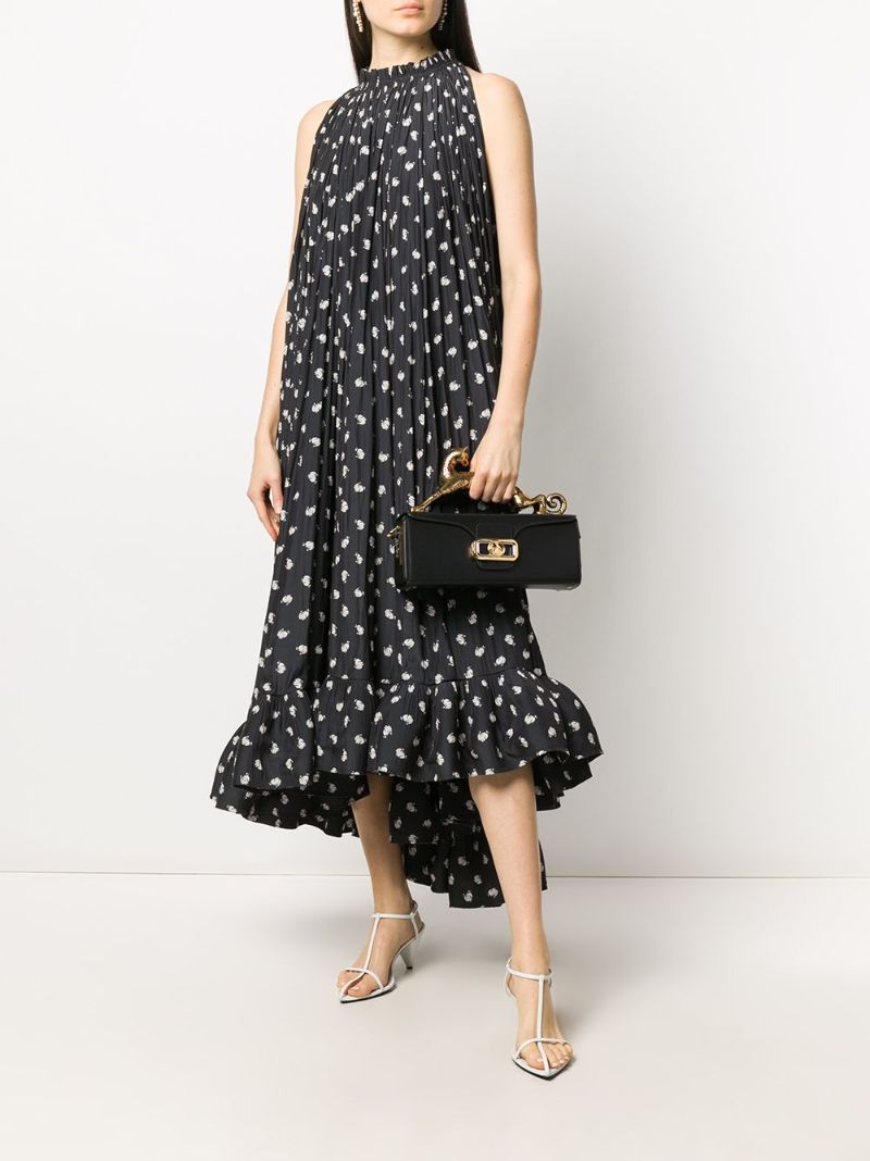 Black Pencil Cat Leather Top-handle Bag