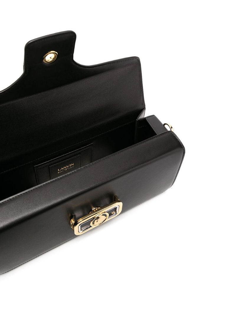 Black Pencil Cat Leather Top-handle Bag