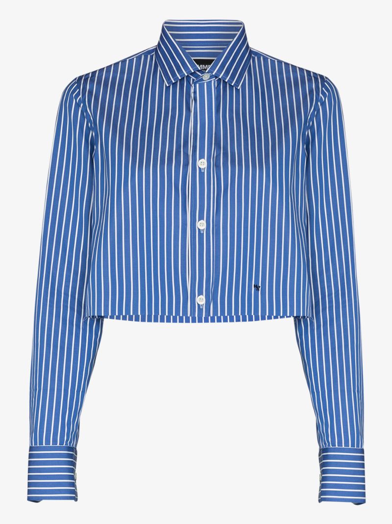 Striped Cropped Cotton Shirt