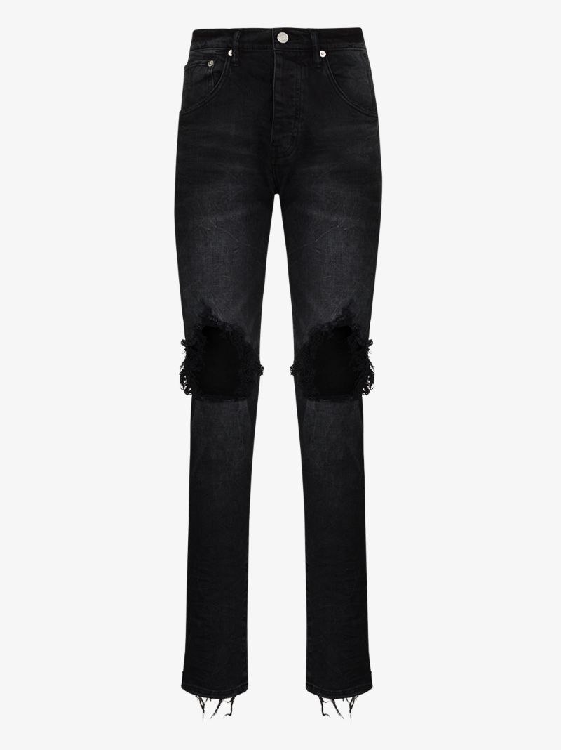 P002 Wash Blowout Tapered Jeans
