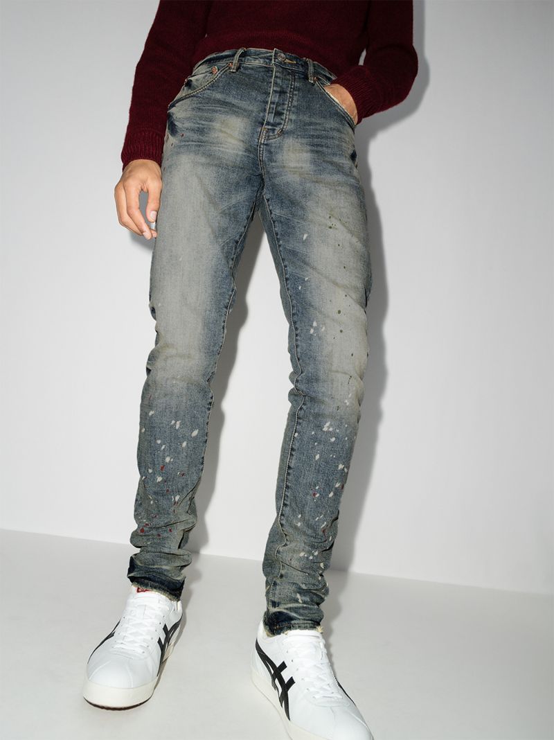 P002 Vintage Spotted Tapered Jeans