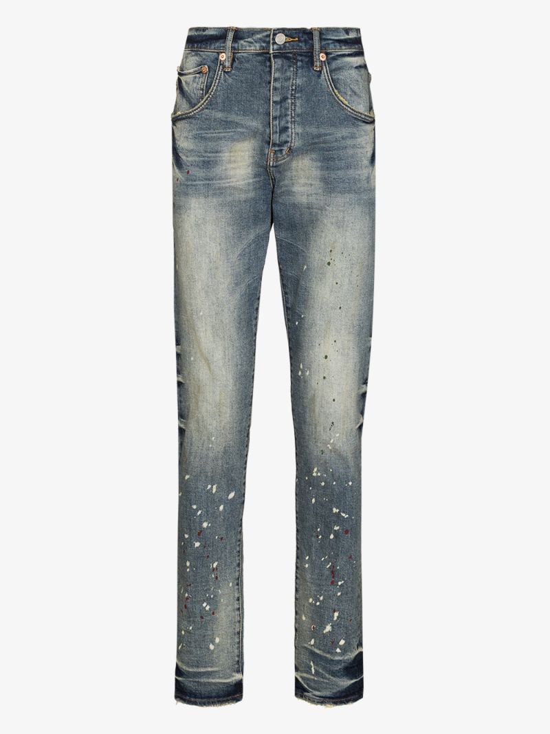 P002 Vintage Spotted Tapered Jeans
