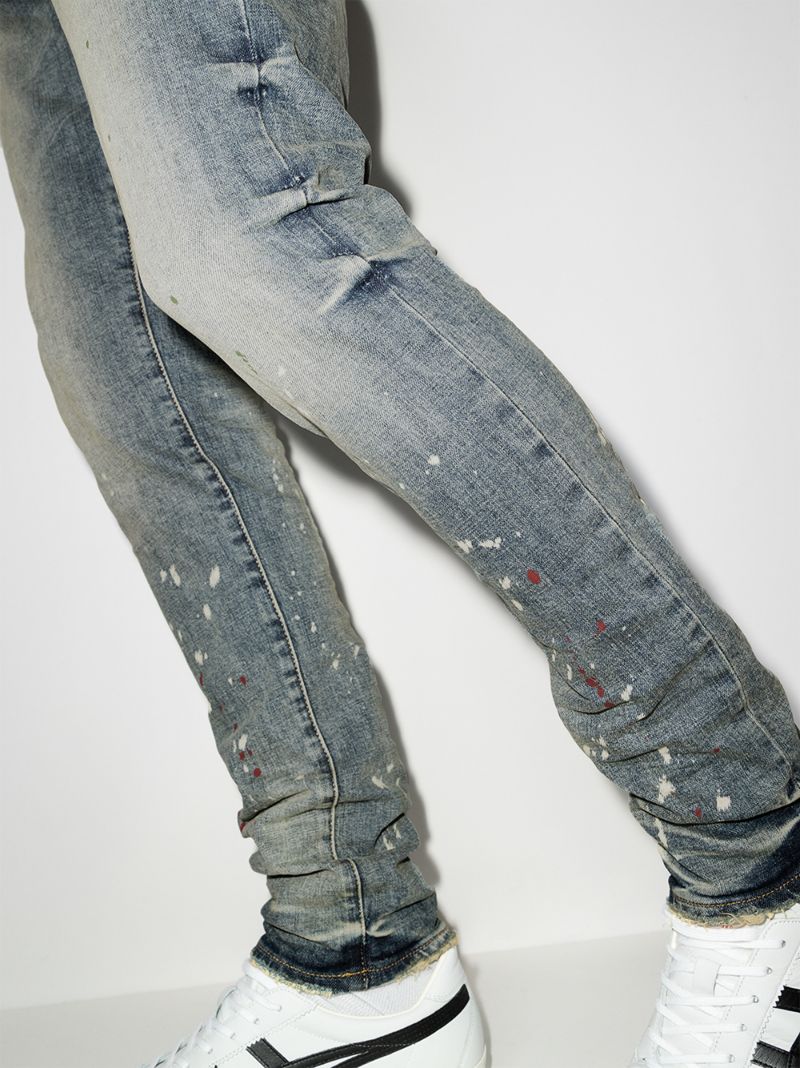 P002 Vintage Spotted Tapered Jeans