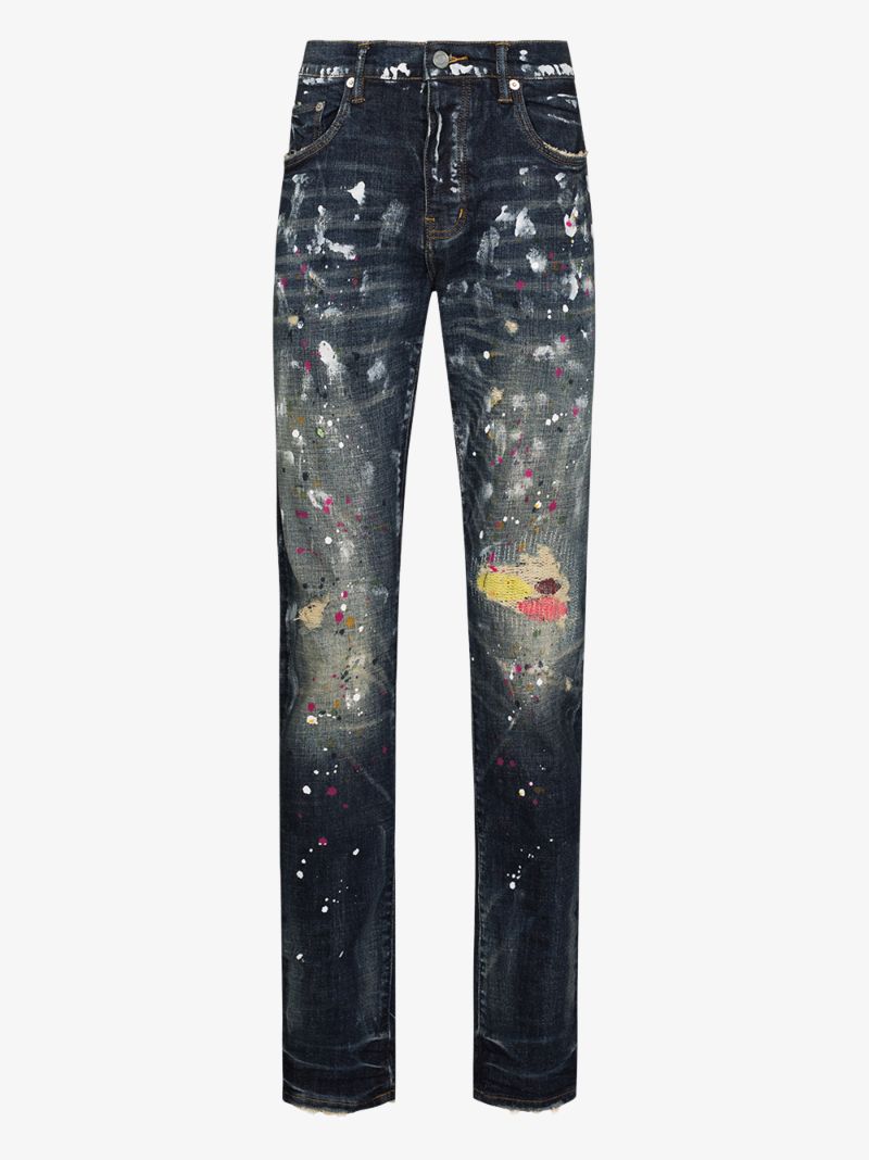 P002 Paint Splatter Slim Fit Jeans