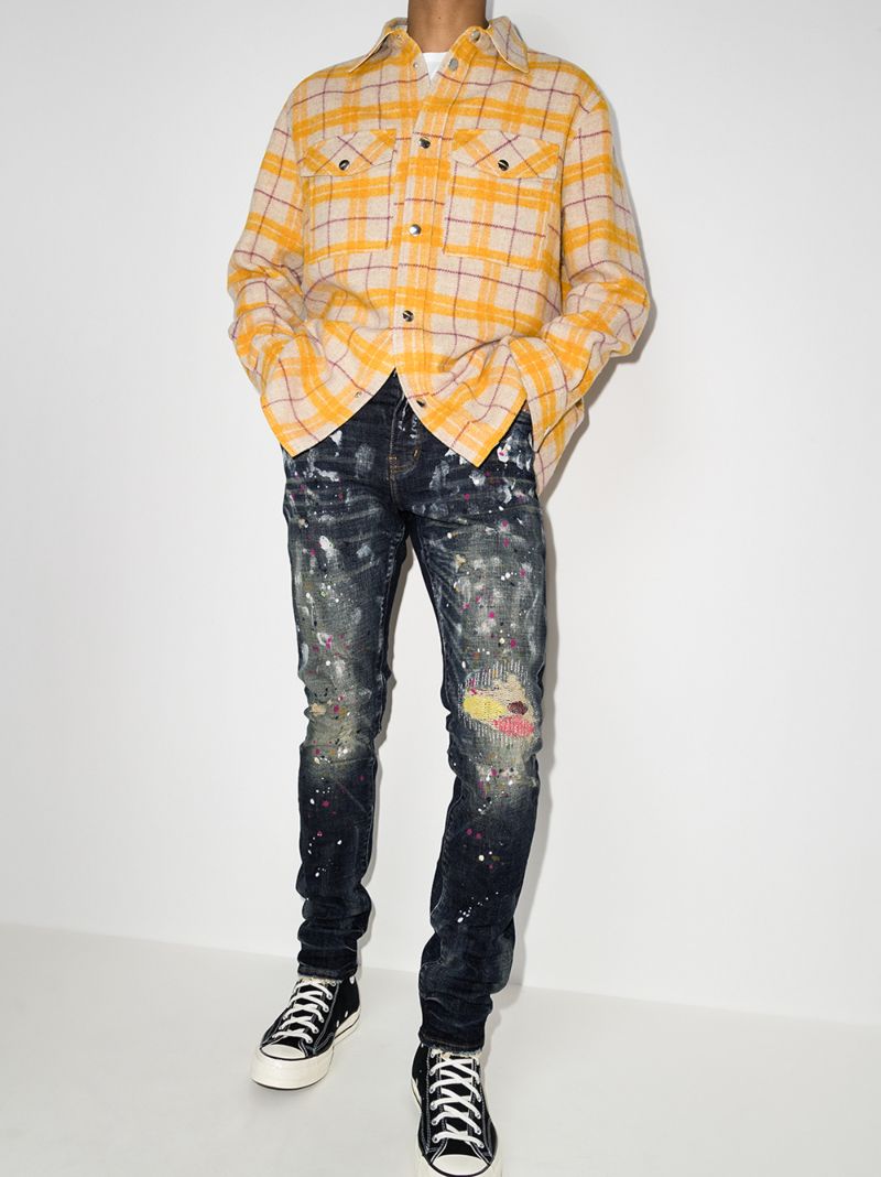 P002 Paint Splatter Slim Fit Jeans