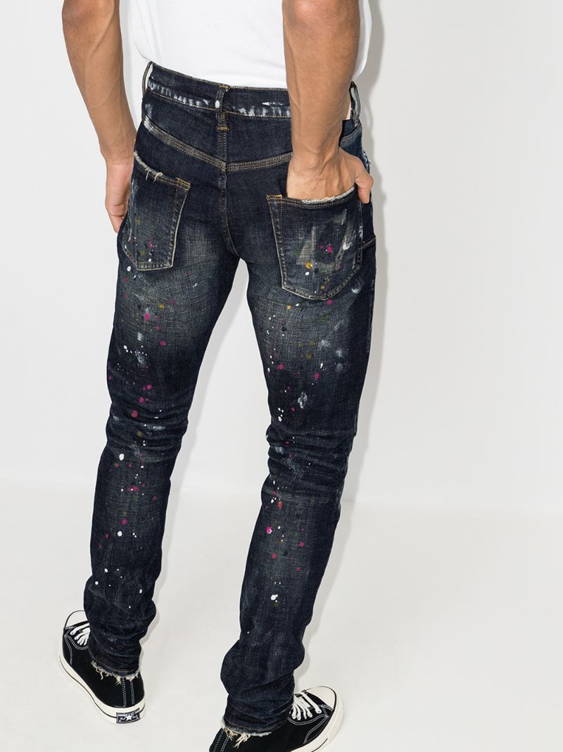 P002 Paint Splatter Slim Fit Jeans
