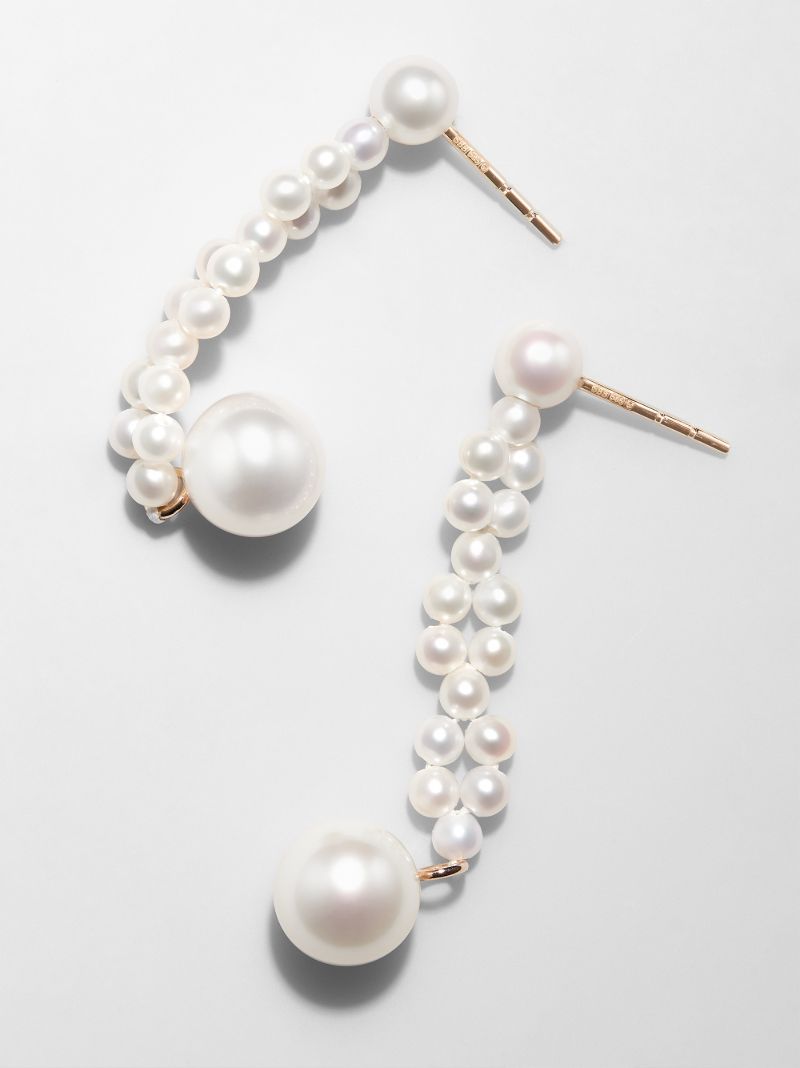 14k Yellow Gold TressÃ_x0083_Â© Pearl Earrings