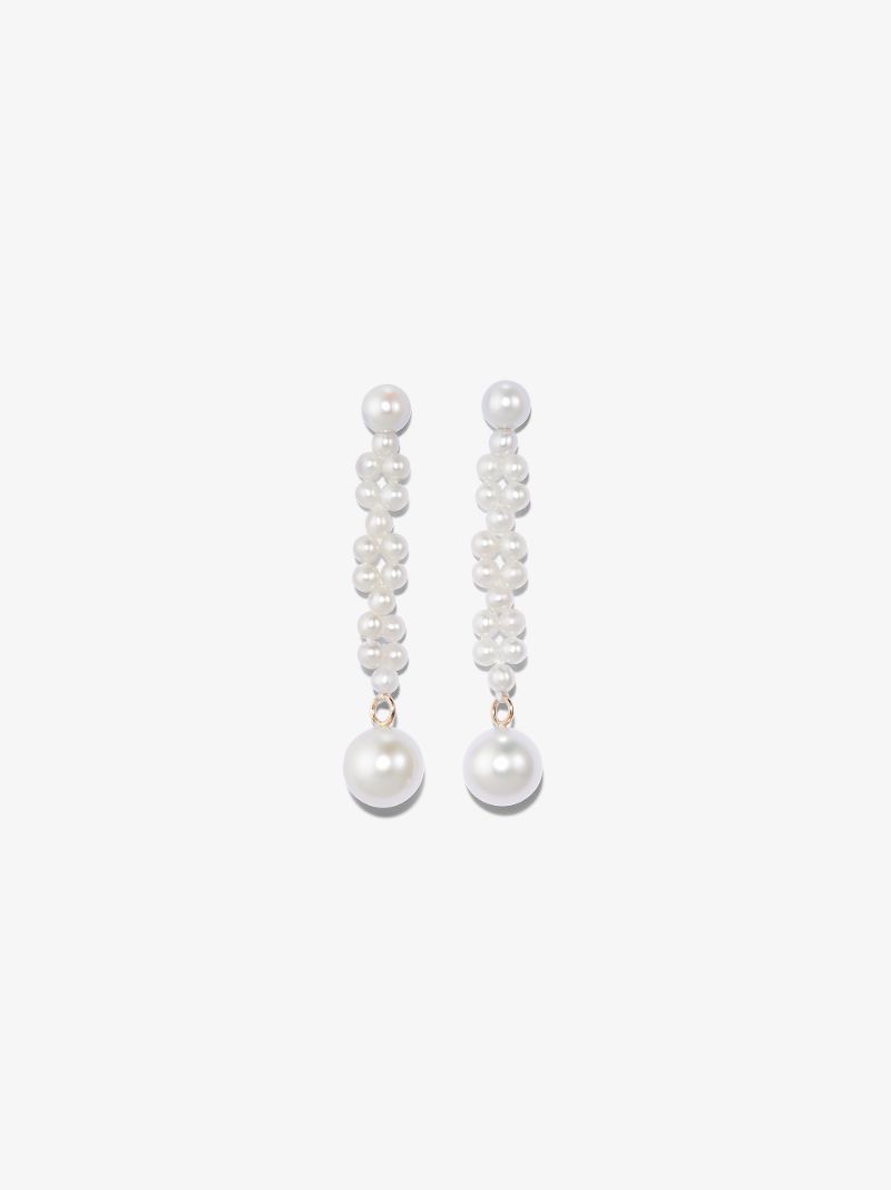 14k Yellow Gold TressÃ_x0083_Â© Pearl Earrings