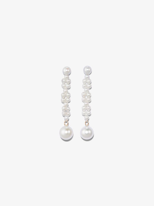 14k Yellow Gold TressÃ_x0083_Â© Pearl Earrings